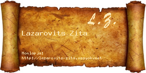 Lazarovits Zita névjegykártya